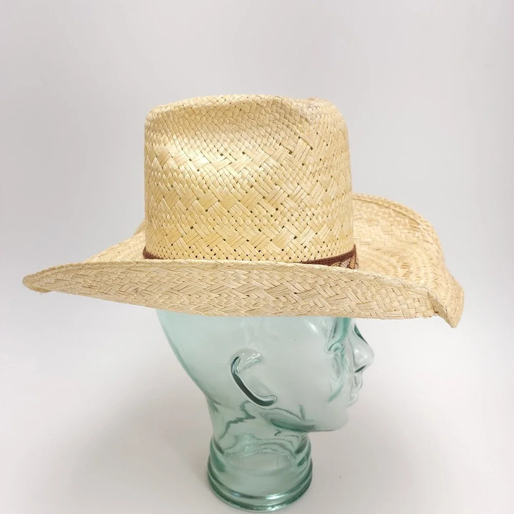 Cowboy Hat‎ Resistol StageCoach Straw Western Band Size 6 7/8 Sisters Cowgirl